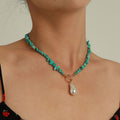 Simple Turquoise Shaped Pearl Necklace -- YKIIY  CLOTHING