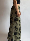 Smudge-dyed Milk Silk High Waist Midi Skirt -- YKIIY  CLOTHING