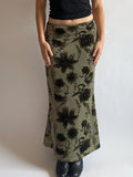 Smudge-dyed Milk Silk High Waist Midi Skirt -- YKIIY  CLOTHING