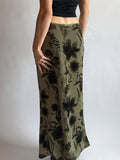 Smudge-dyed Milk Silk High Waist Midi Skirt -- YKIIY  CLOTHING