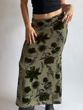 Smudge-dyed Milk Silk High Waist Midi Skirt -- YKIIY  CLOTHING