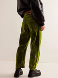 Solid Drawstring Elastic Waist Pants -- YKIIY  CLOTHING