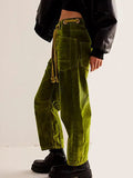 Solid Drawstring Elastic Waist Pants -- YKIIY  CLOTHING