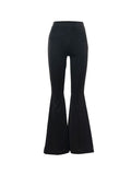 Solid High Waist Flared Pants -- YKIIY  CLOTHING