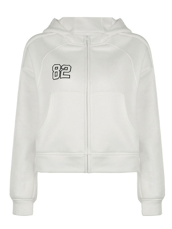 Solid Numbers Kangaroo Pocket Hoodies -- YKIIY  CLOTHING