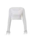 Solid Scoop Neck Exposed Navel T-Shirt -- YKIIY  CLOTHING