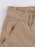 Solid Zipper Flap Pocket Cargo Pants -- YKIIY  CLOTHING