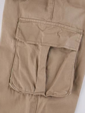 Solid Zipper Flap Pocket Cargo Pants -- YKIIY  CLOTHING