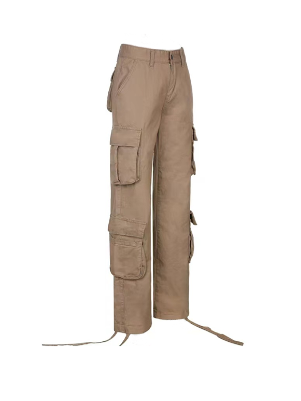 Solid Zipper Flap Pocket Cargo Pants -- YKIIY  CLOTHING