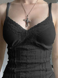 Spaghetti Strap Decorative Lace Camis -- YKIIY  CLOTHING