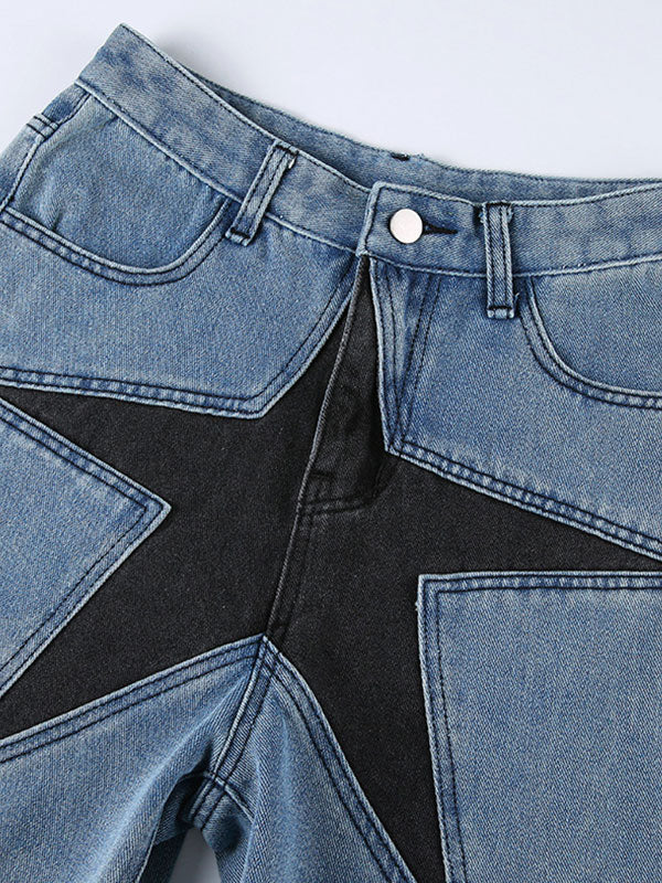 Spice Girl Stitching Slim Denim Shorts -- YKIIY  CLOTHING