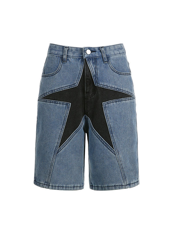 Spice Girl Stitching Slim Denim Shorts -- YKIIY  CLOTHING