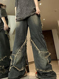 Star Graphic Print Vintage Vibe Style Jeans -- YKIIY  CLOTHING