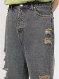 Straight Ripped Wide-leg Jeans -- YKIIY  CLOTHING