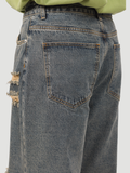 Straight Ripped Wide-leg Jeans -- YKIIY  CLOTHING