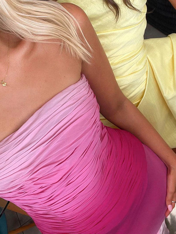 Strapless Gradient Chic Mermaid Maxi Dress -- YKIIY  CLOTHING