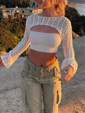 Street Fashion Crochet Bolero Knit Top -- YKIIY  CLOTHING