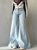 Street Plain Zipper Wide Legs Jeans -- YKIIY  CLOTHING