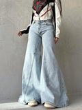 Street Plain Zipper Wide Legs Jeans -- YKIIY  CLOTHING