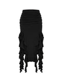 Street Solid Asymmetric Hem Skirt -- YKIIY  CLOTHING