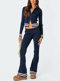 Striped Contrast Trim Two Piece Set -- YKIIY  CLOTHING