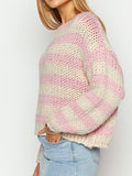 Sweet Boat-neck Loose Versatile Knitted Sweater -- YKIIY  CLOTHING