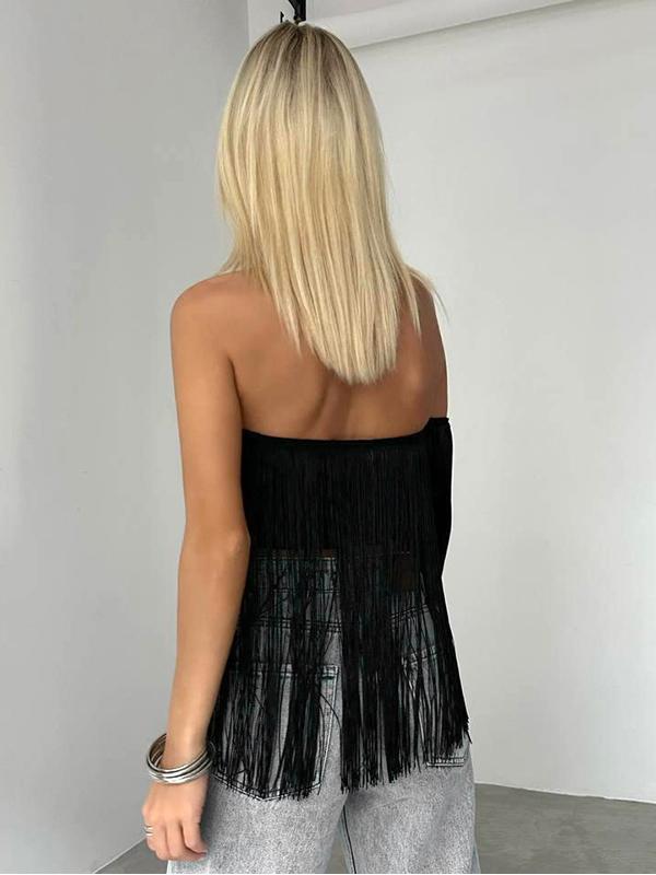 Tassel Tube Top with Party Style -- YKIIY  CLOTHING