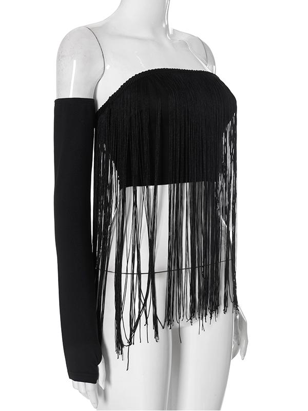 Tassel Tube Top with Party Style -- YKIIY  CLOTHING