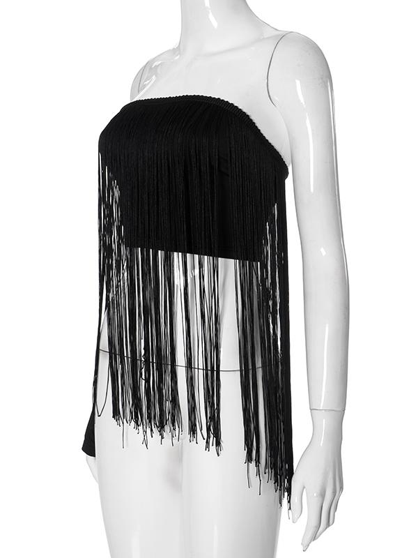 Tassel Tube Top with Party Style -- YKIIY  CLOTHING