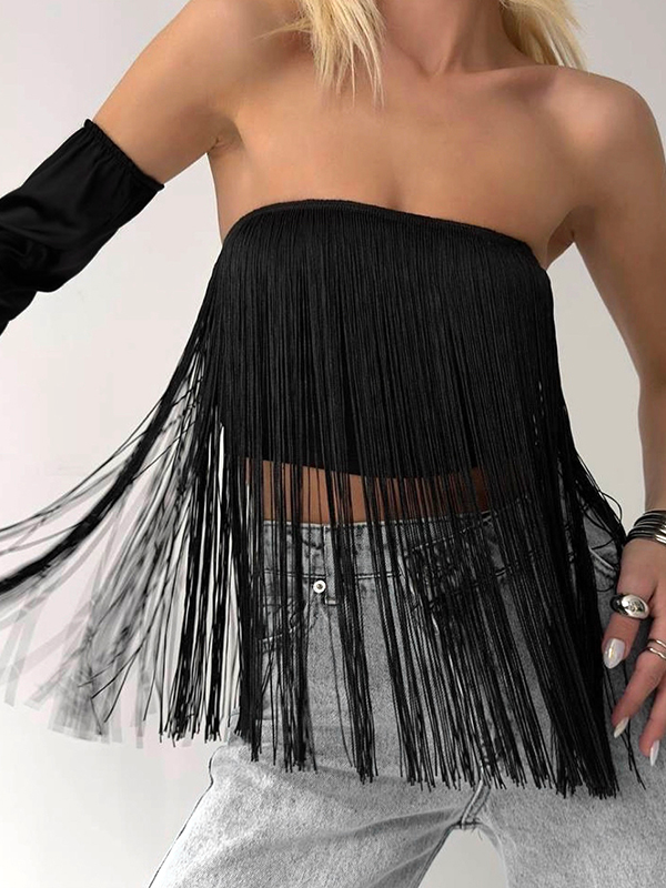 Tassel Tube Top with Party Style -- YKIIY  CLOTHING