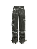 Tie Dye Baggy Pocket Wash Jeans -- YKIIY  CLOTHING