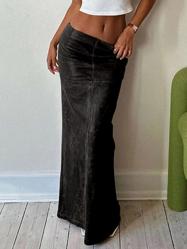 Vintage Back Slit Bodycon Skirt -- YKIIY  CLOTHING