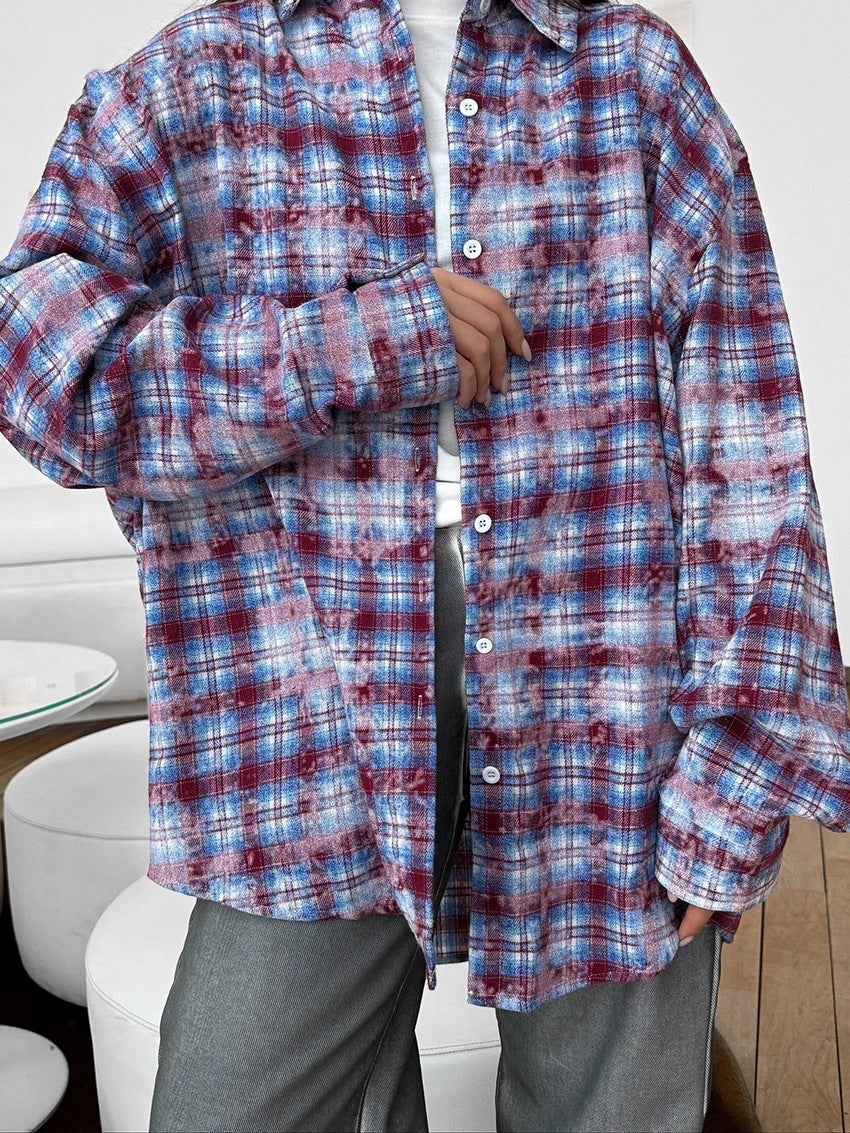 Vintage Checkered Long Sleeve Shirt -- YKIIY  CLOTHING