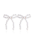 Vintage Imitation Pearl Bow Earrings -- YKIIY  CLOTHING