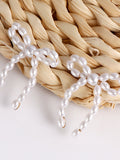 Vintage Imitation Pearl Bow Earrings -- YKIIY  CLOTHING