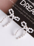 Vintage Imitation Pearl Bow Earrings -- YKIIY  CLOTHING