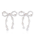 Vintage Imitation Pearl Bow Earrings -- YKIIY  CLOTHING