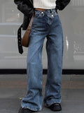 Vintage Light Wash Slit Wide Leg Jeans -- YKIIY  CLOTHING