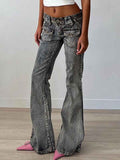 Vintage Low Rise Patch Pocket Jeans -- YKIIY  CLOTHING