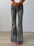 Vintage Low Rise Patch Pocket Jeans -- YKIIY  CLOTHING