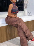 Vintage Plain Drawstring Pants -- YKIIY  CLOTHING