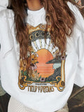 Vintage Printed Round Neck Sweatshirt -- YKIIY  CLOTHING