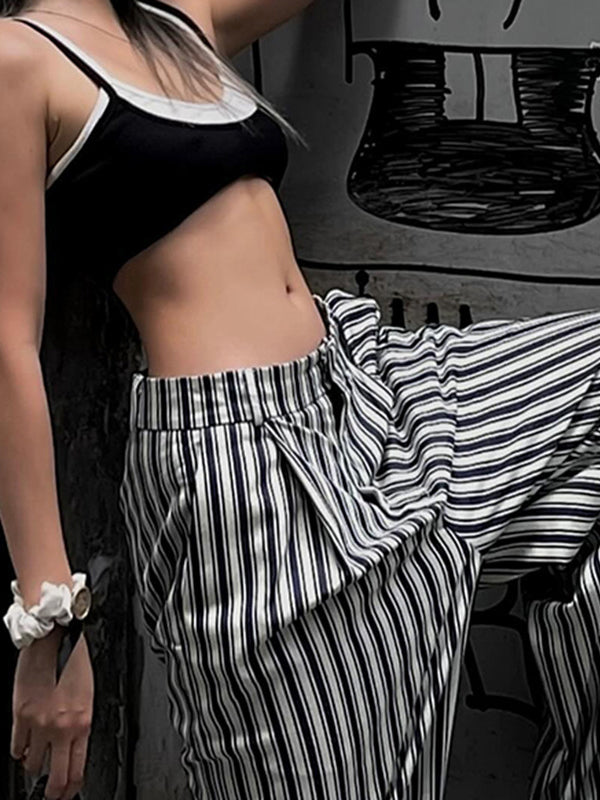 Vintage Striped Wide Leg Pants -- YKIIY  CLOTHING