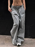 Vintage Striped Wide Leg Pants -- YKIIY  CLOTHING