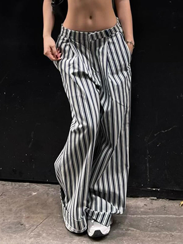 Vintage Striped Wide Leg Pants -- YKIIY  CLOTHING