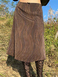 Vintage Stripes Printed Bow Skirt -- YKIIY  CLOTHING