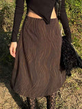 Vintage Stripes Printed Bow Skirt -- YKIIY  CLOTHING