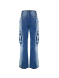 Vintage Washed Flap Pocket Cargo Jeans -- YKIIY  CLOTHING