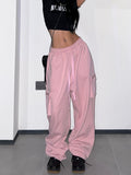 Vintage Wide Leg Drawstring Cargo Pants -- YKIIY  CLOTHING