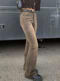 Vintage Zipper Wash Flared Jeans -- YKIIY  CLOTHING